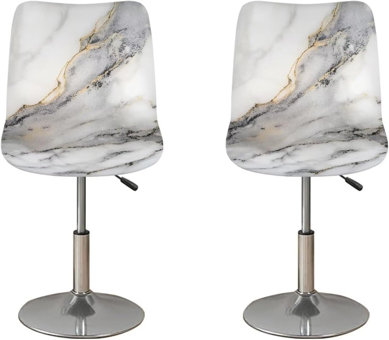 White Marble Backed Bar Stool Covers