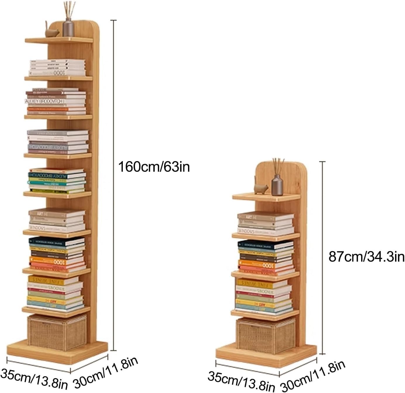 Dark Brown Tall Spine Book Tower