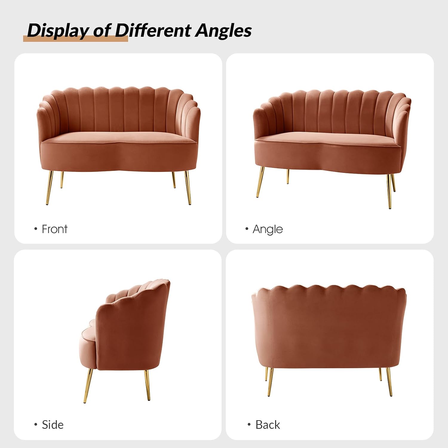 Coral Velvet Two Seater Sofa