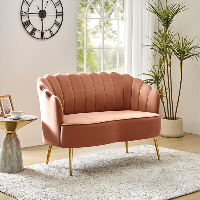 Coral Velvet Two Seater Sofa