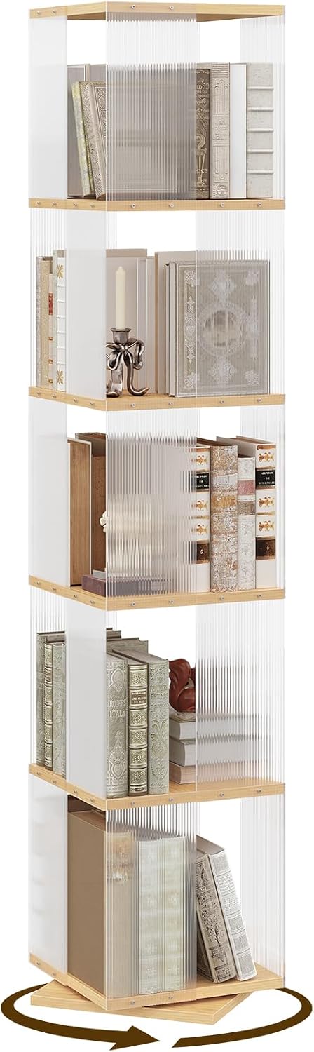 Natural Acrylic Rotating Bookcase
