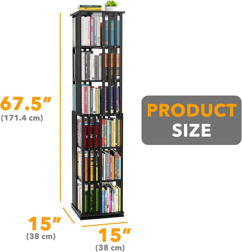 Black Bamboo Rotating Bookcase
