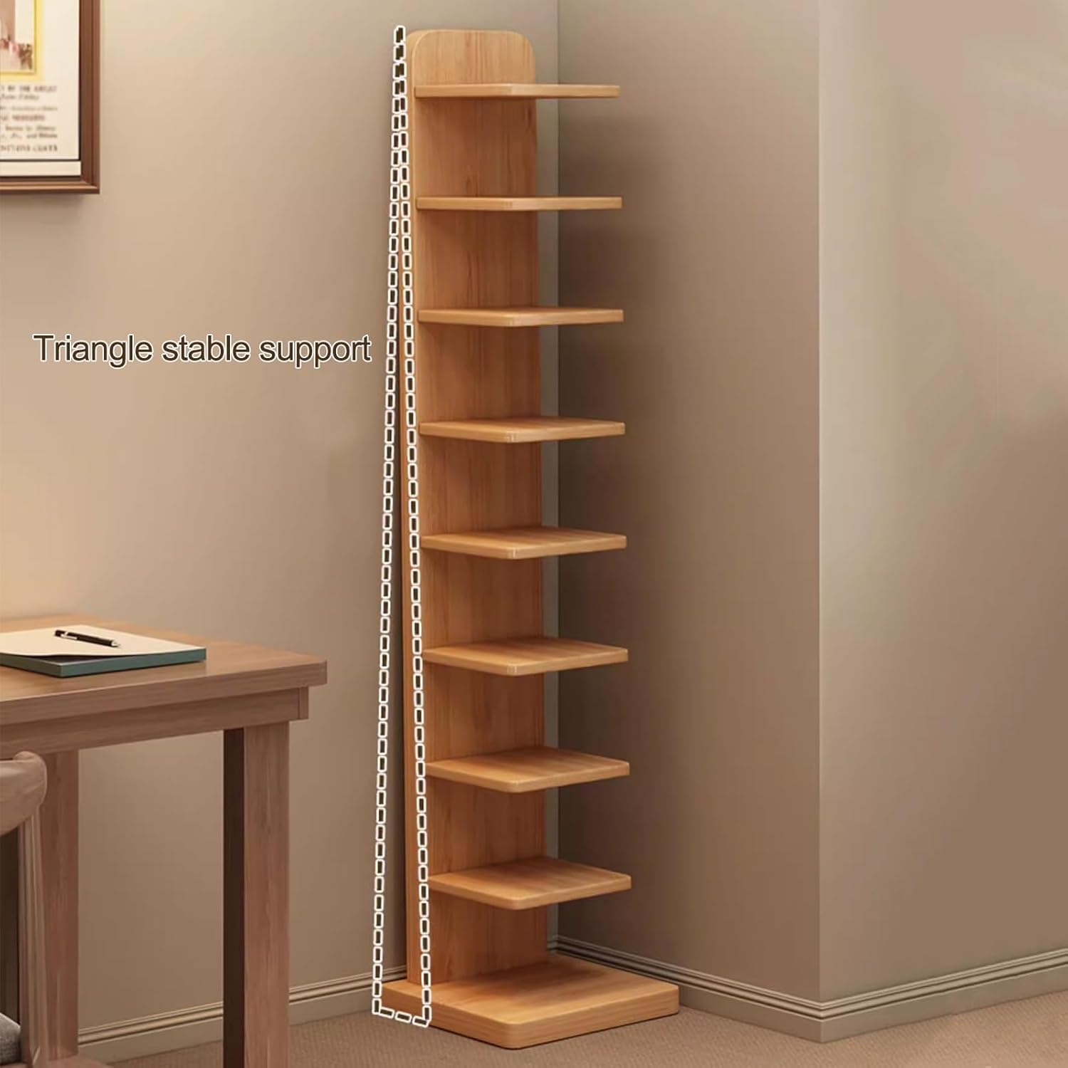 Dark Brown Tall Spine Book Tower