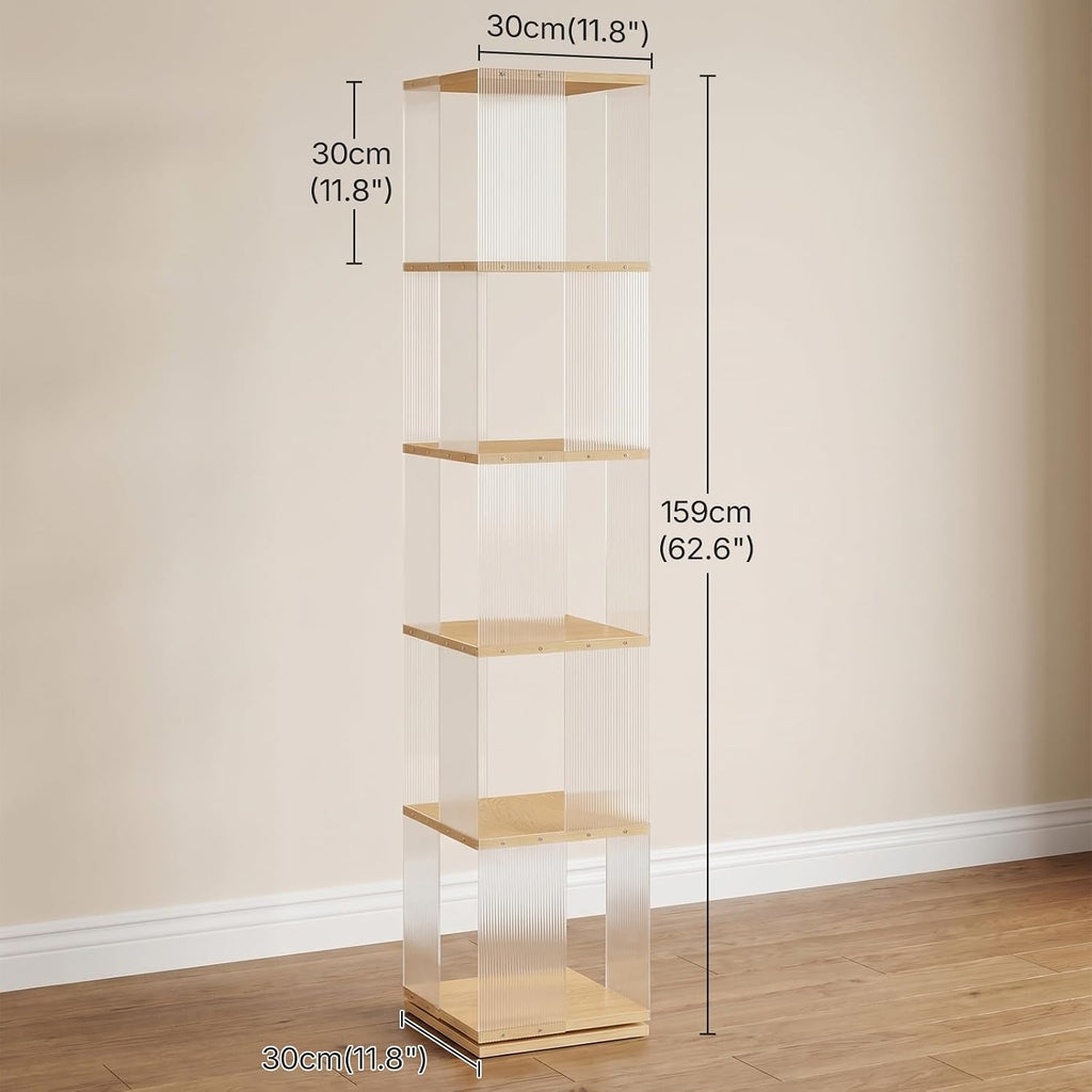 Natural Acrylic Rotating Bookcase