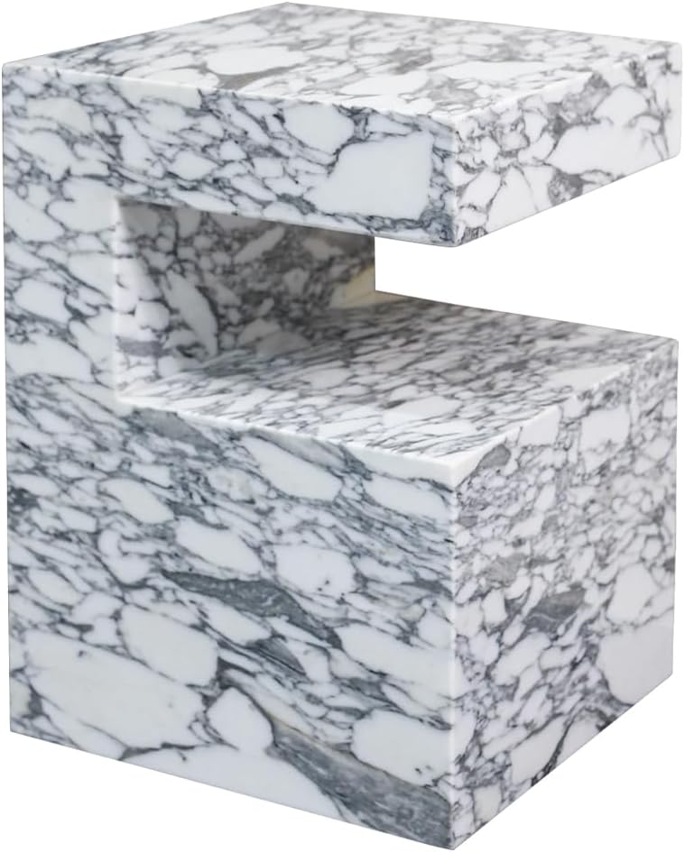 Luxury Marble C Shaped Side Table