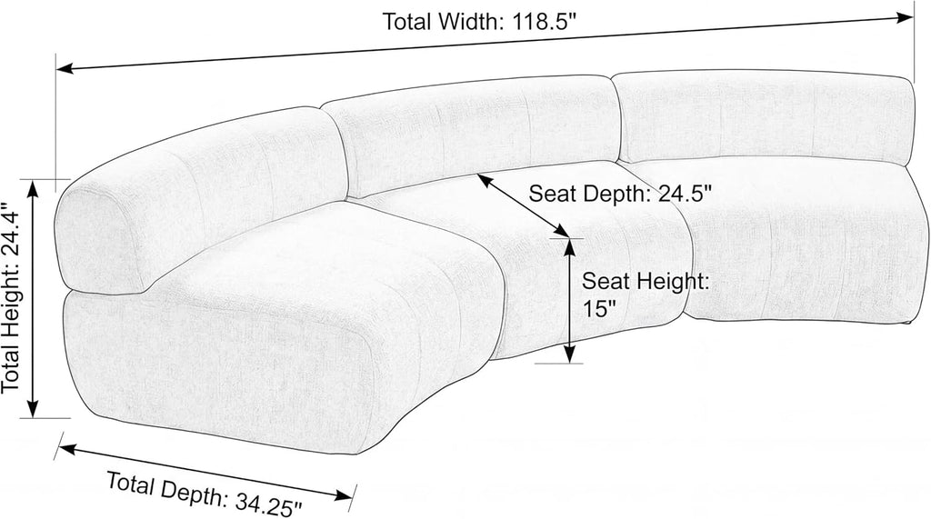 Dark Brown Curved Cloud Sofa