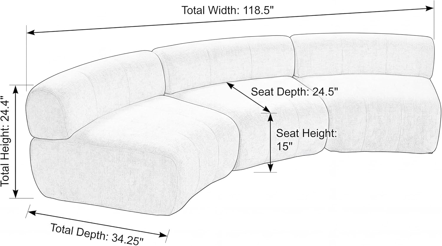 Dark Brown Curved Cloud Sofa