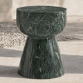 Green Marble Hourglass Side Table