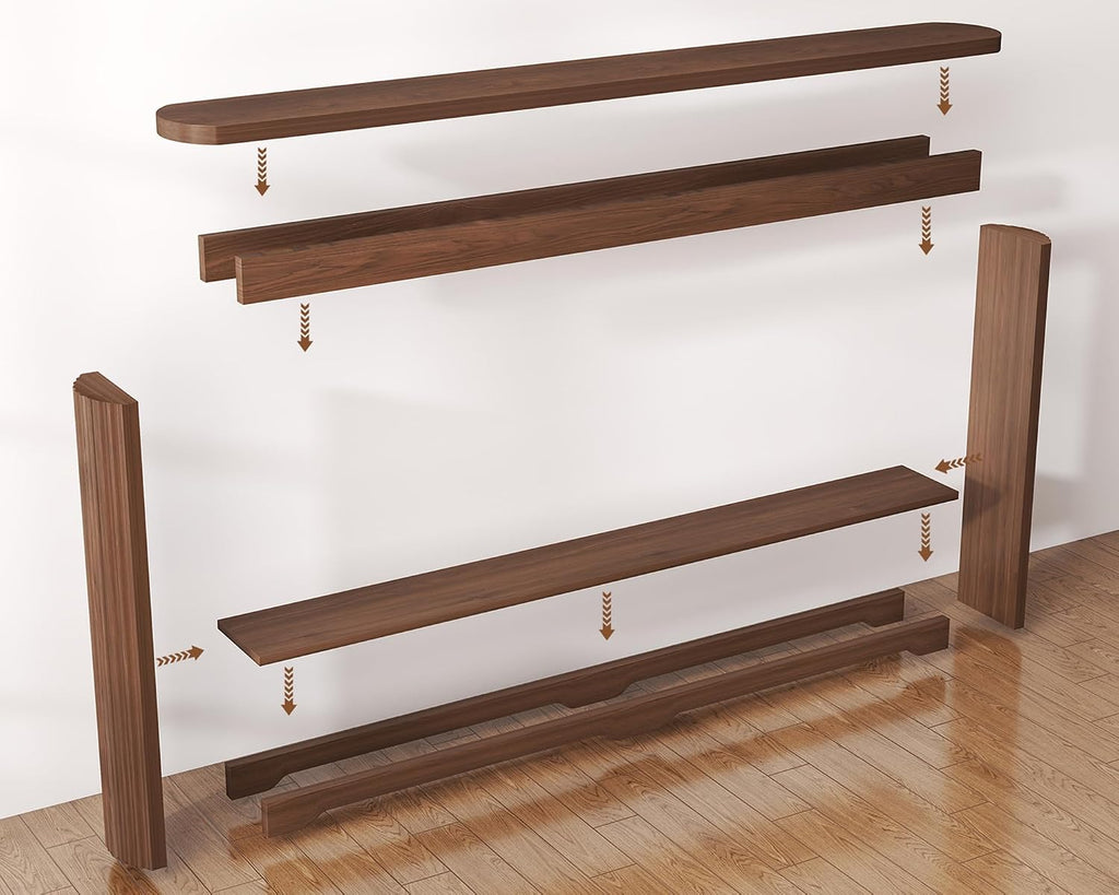 Walnut Deep Storage Console Table