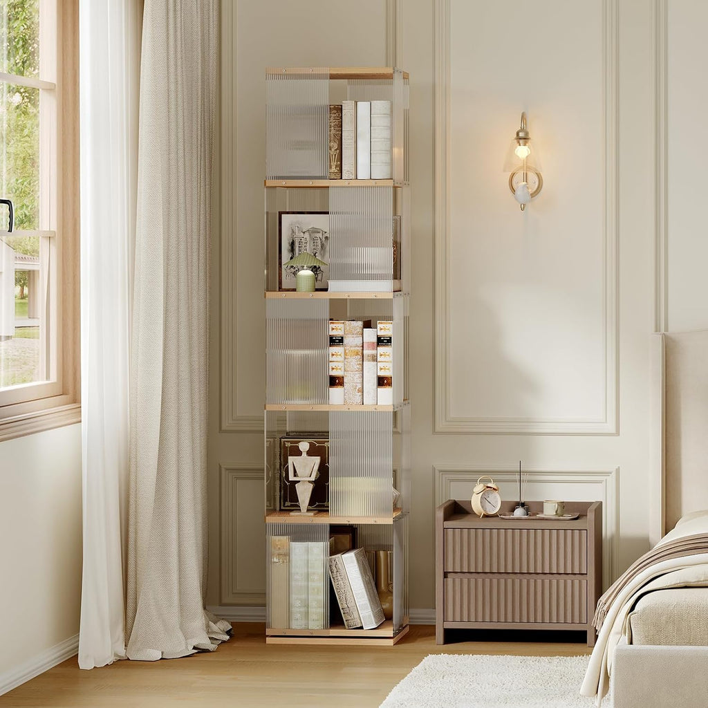 Natural Acrylic Rotating Bookcase