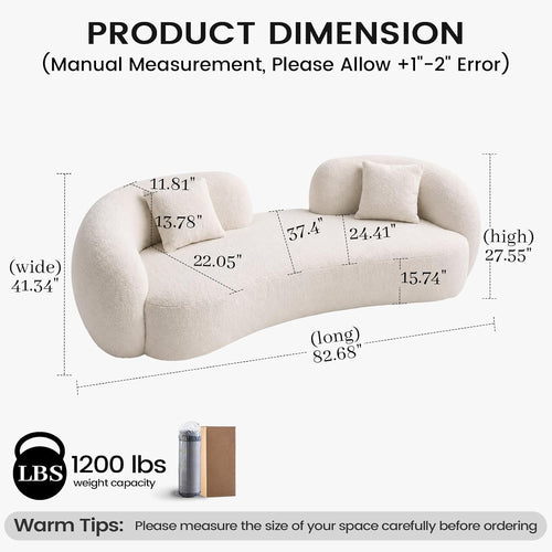 Beige Modern Curved Living Sofa