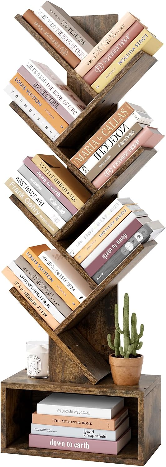 Brown Tree Shaped Storage Bookshelf