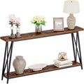 Rustic Brown Two-Tier Console Table