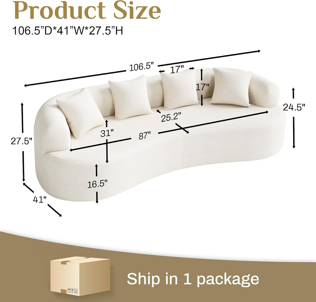 Cream Cloud Curved Sectional Sofa