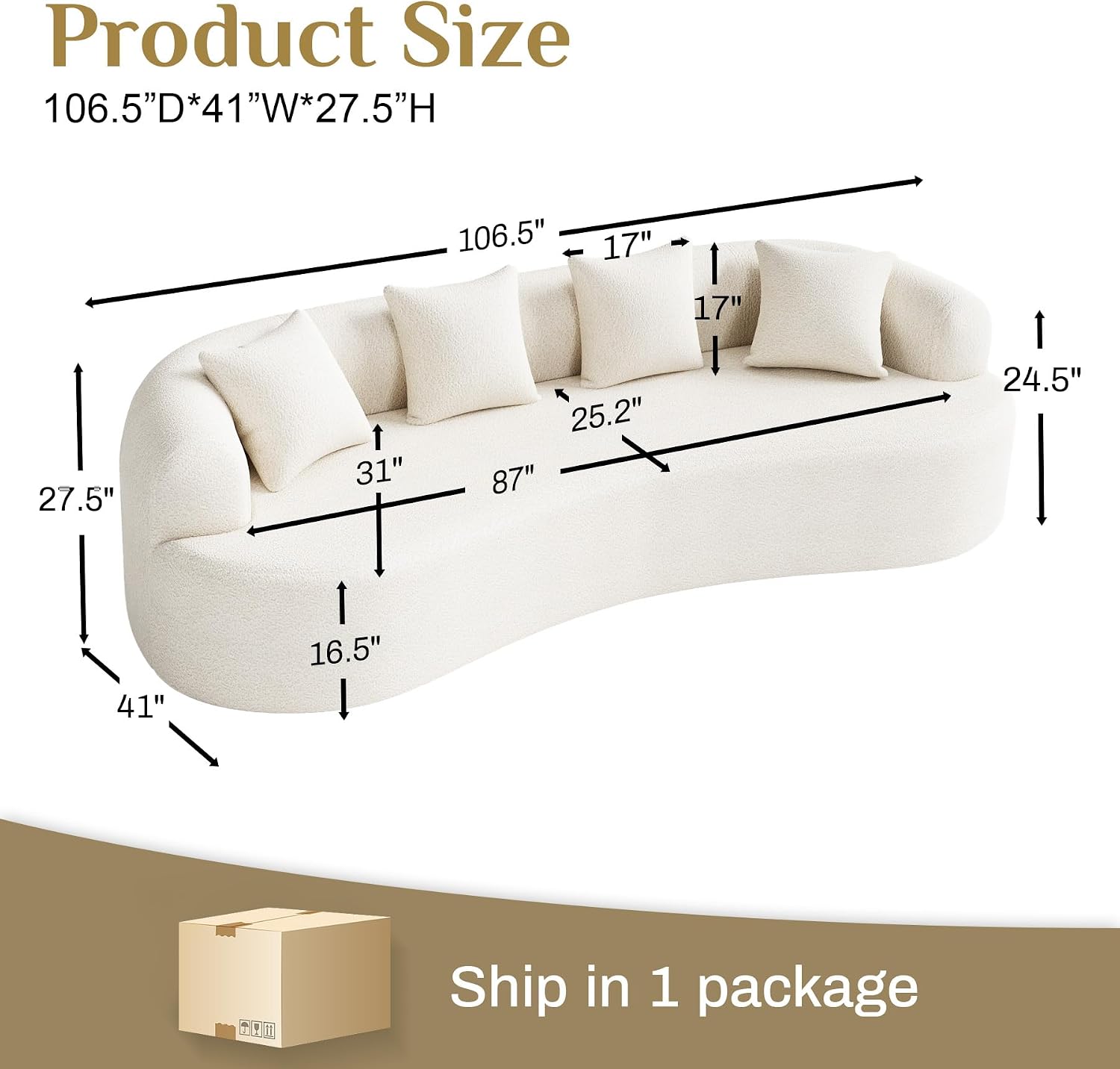 Cream Cloud Curved Sectional Sofa
