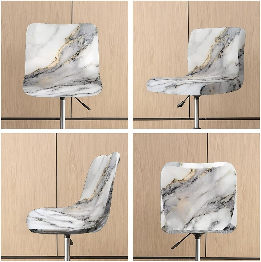White Marble Backed Bar Stool Covers