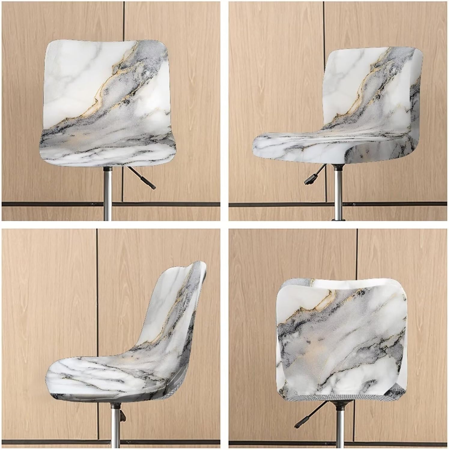 White Marble Backed Bar Stool Covers