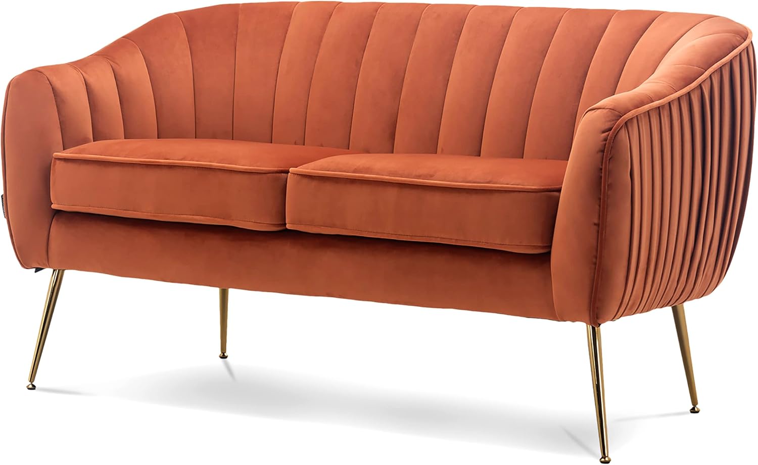 Caramel Velvet Tub Two Seater Sofa