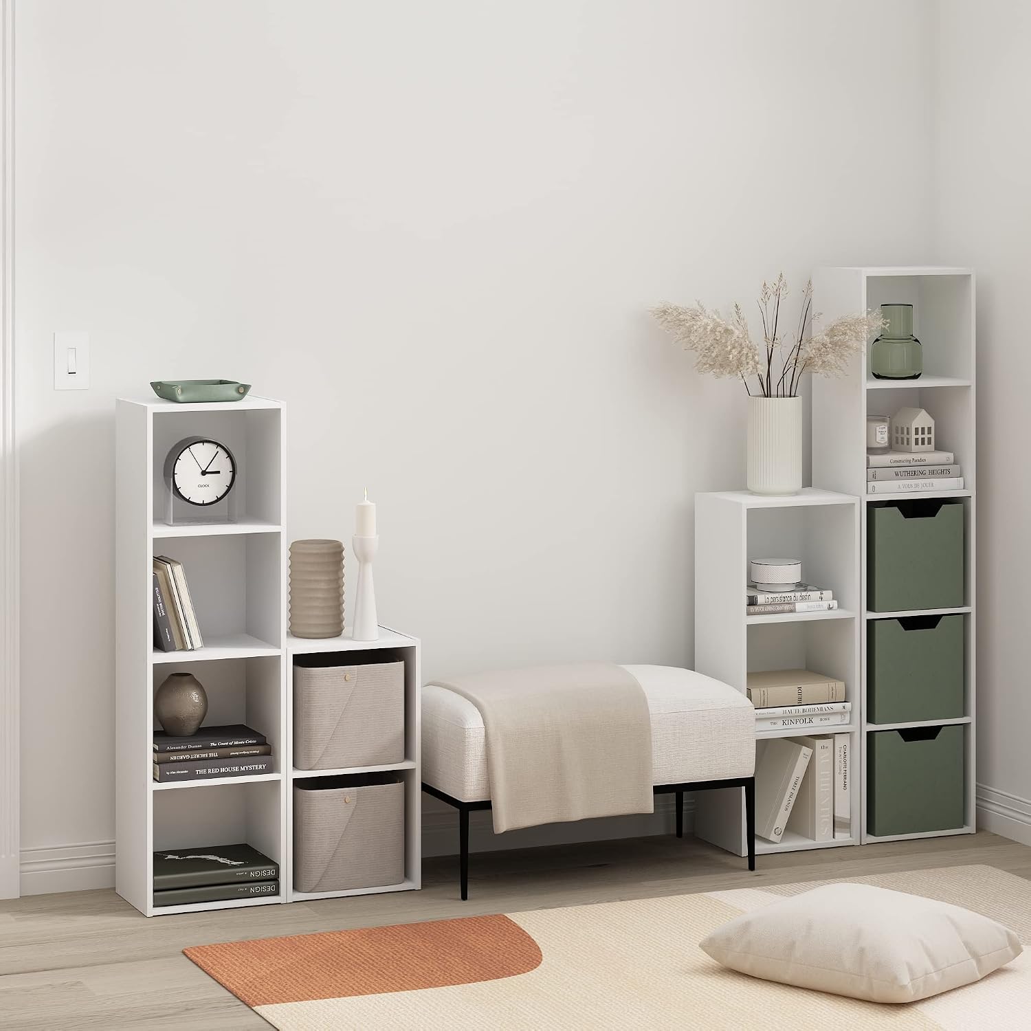 White 5-Tier Modern Bookshelf
