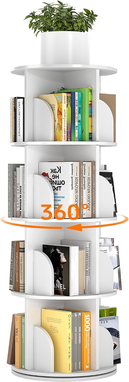 Round 4 Tier Rotating Bookcase