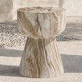 Amber Marble Hourglass Side Table