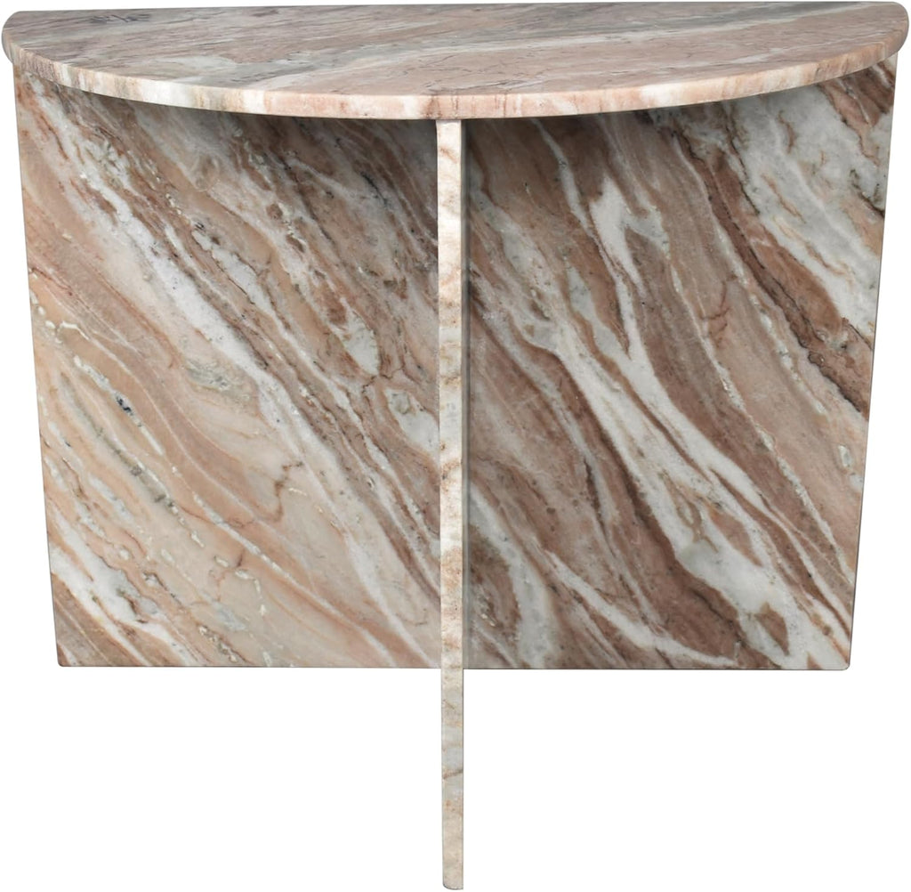 Beige Pink Half Moon Marble Table