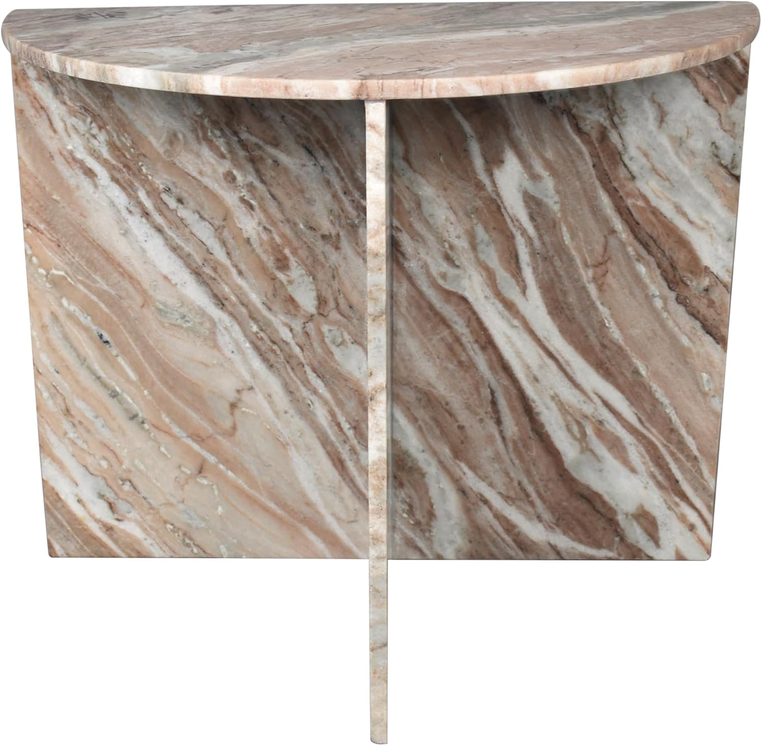 Beige Pink Half Moon Marble Table