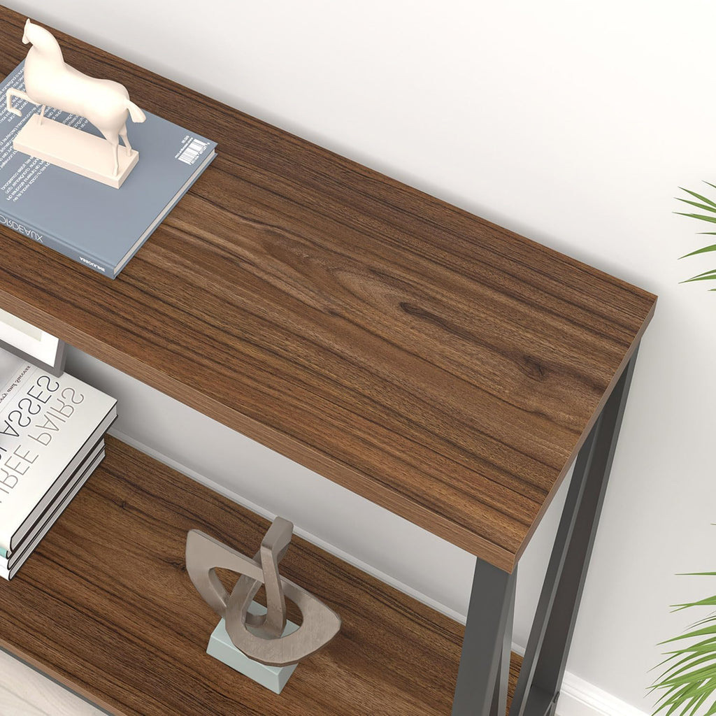 Rustic Walnut Narrow Console Table
