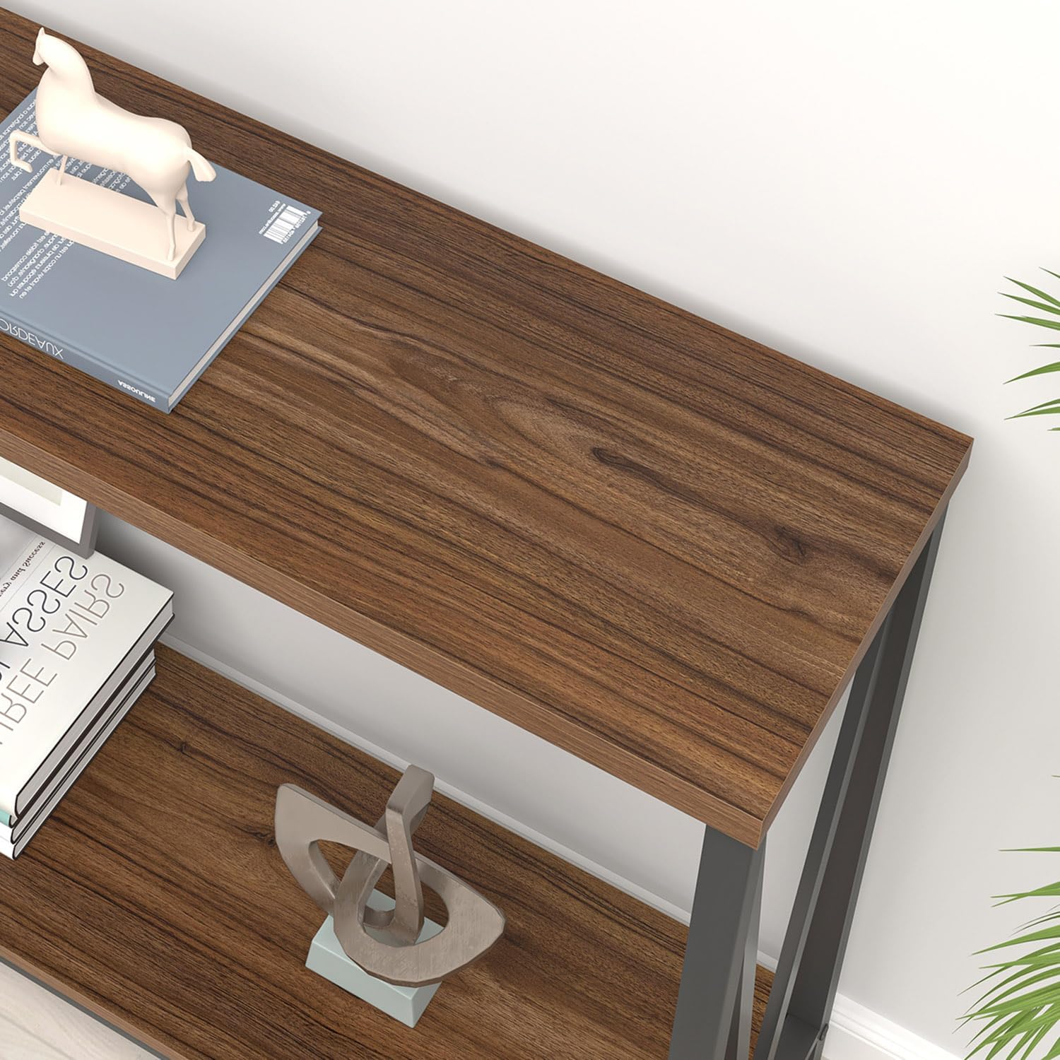 Rustic Walnut Narrow Console Table