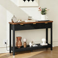 Black Walnut Drawer Charging Console Table