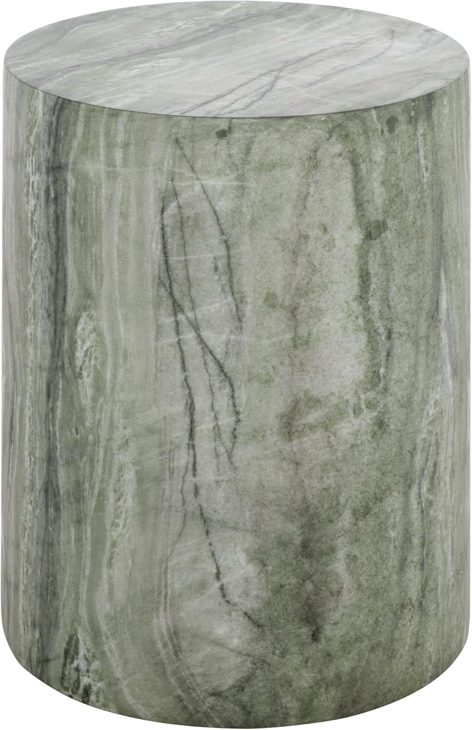 Green Marble Cylinder Side Table