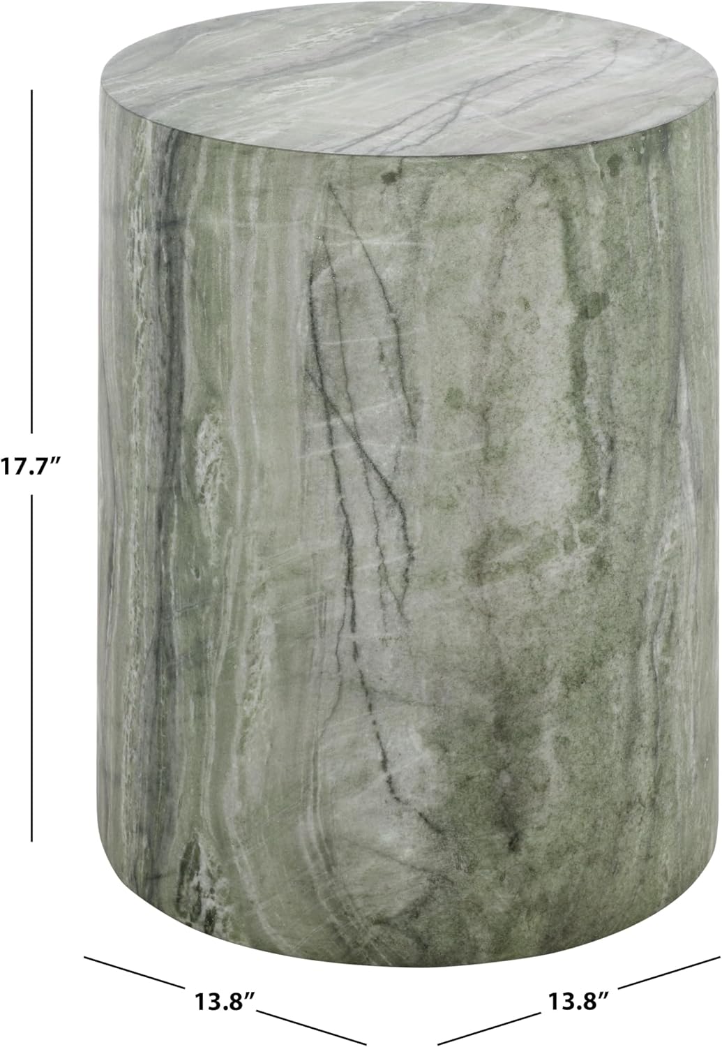 Green Marble Cylinder Side Table