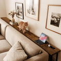Long Brown Charging Console Table