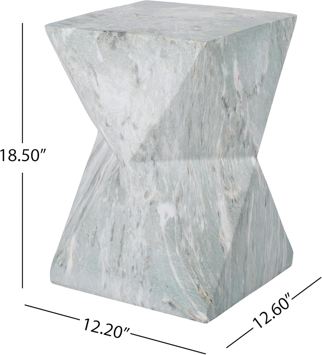 Green Marble Hourglass Side Table