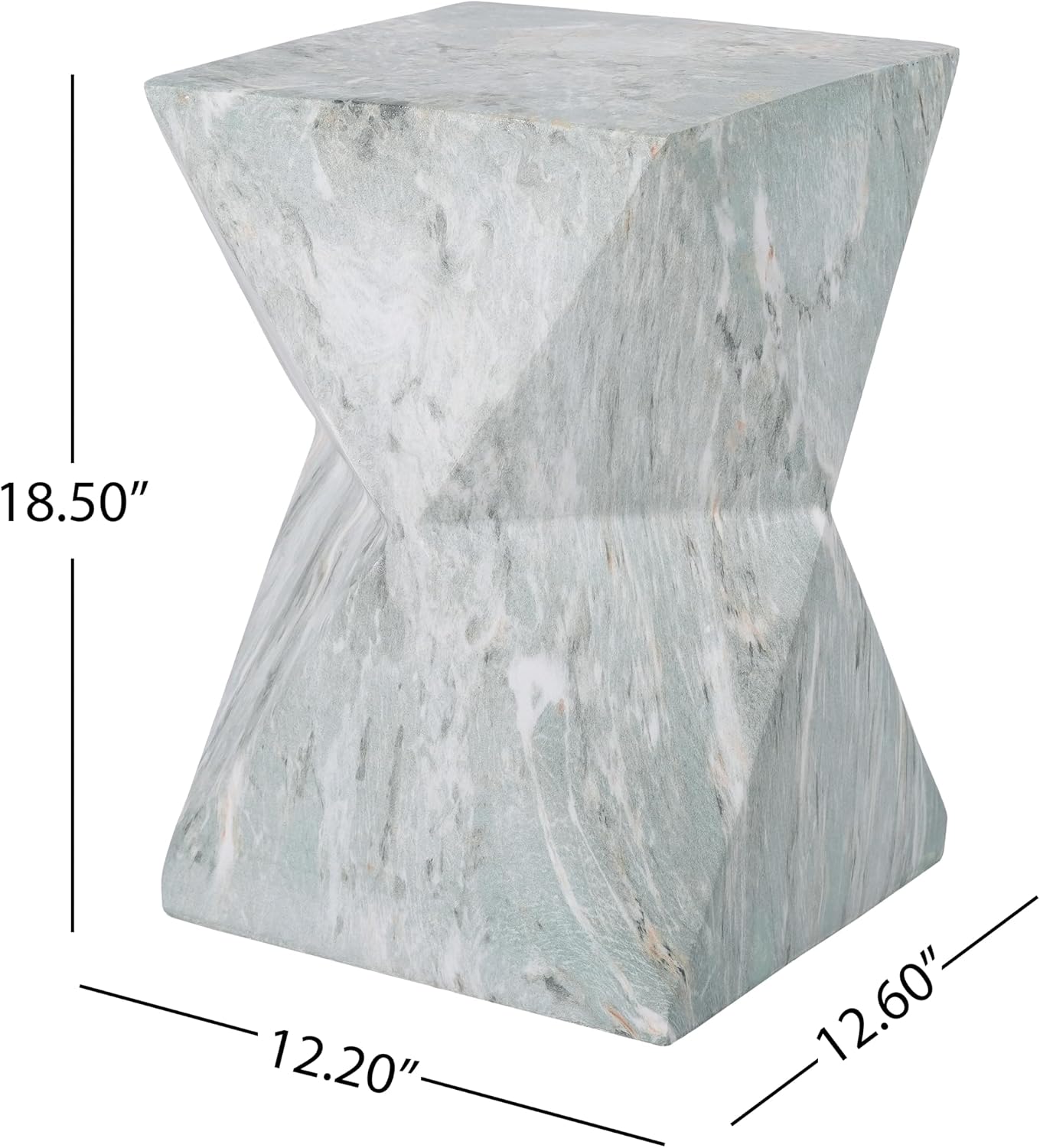 Green Marble Hourglass Side Table