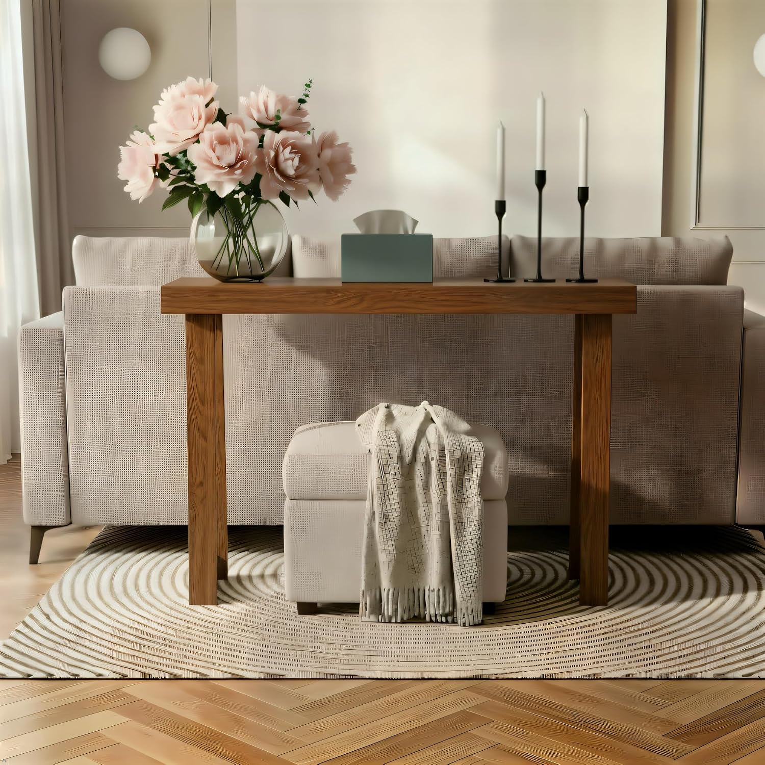 Pecan Solid Wood Console Table