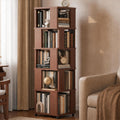 Brown Wooden Rotating Bookshelf