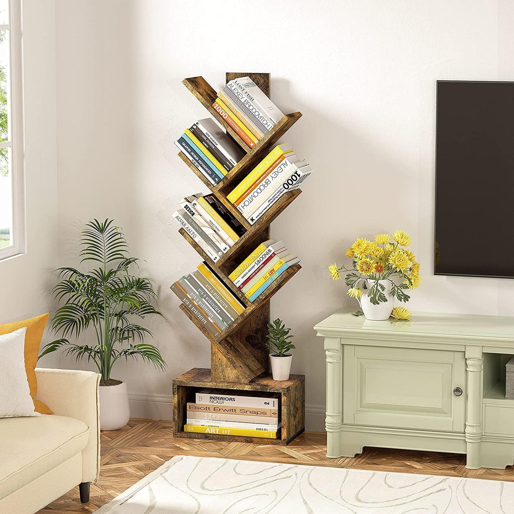 Brown Tree Shaped Storage Bookshelf