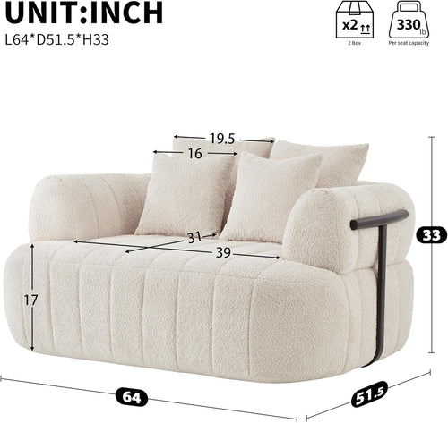 Beige Velvet Curved Lounge Sofa