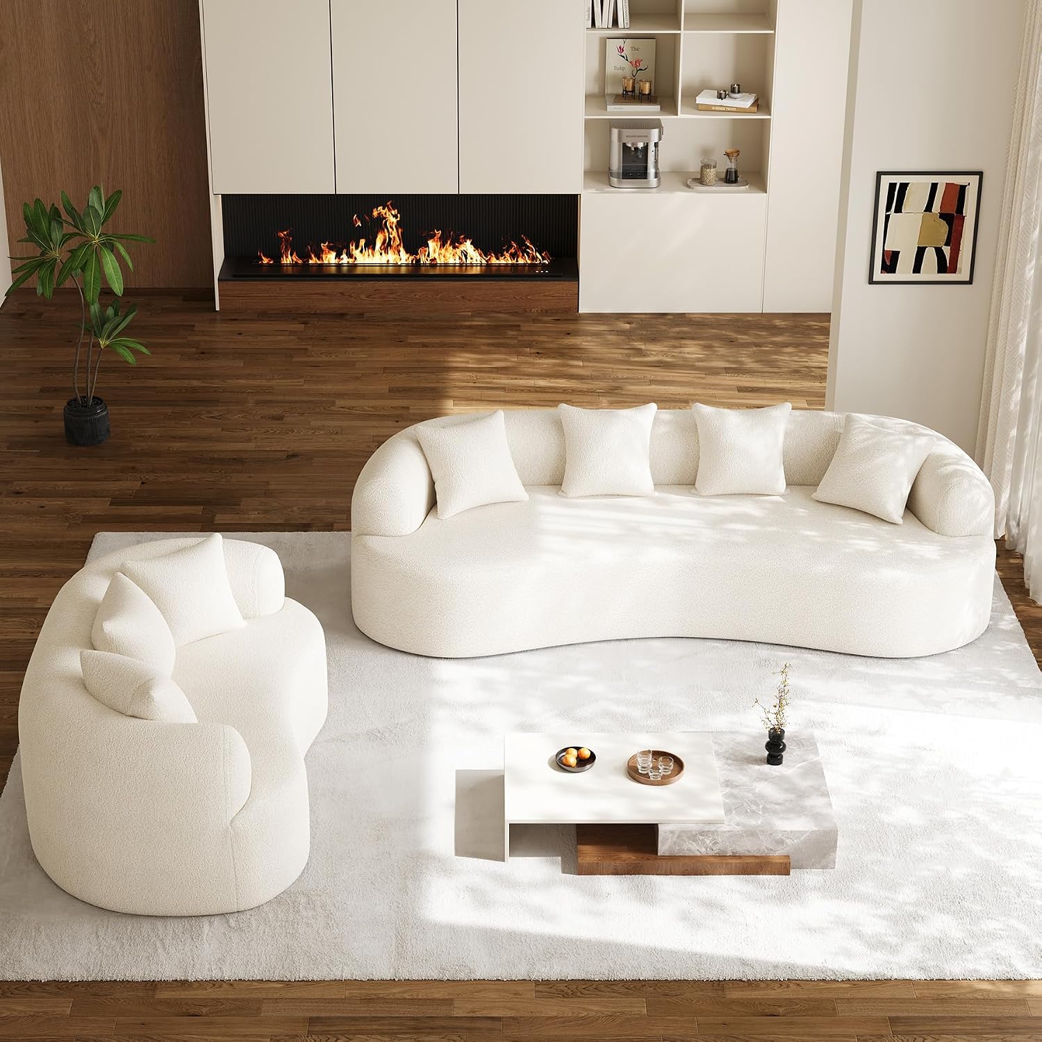 Cream Cloud Curved Sectional Sofa