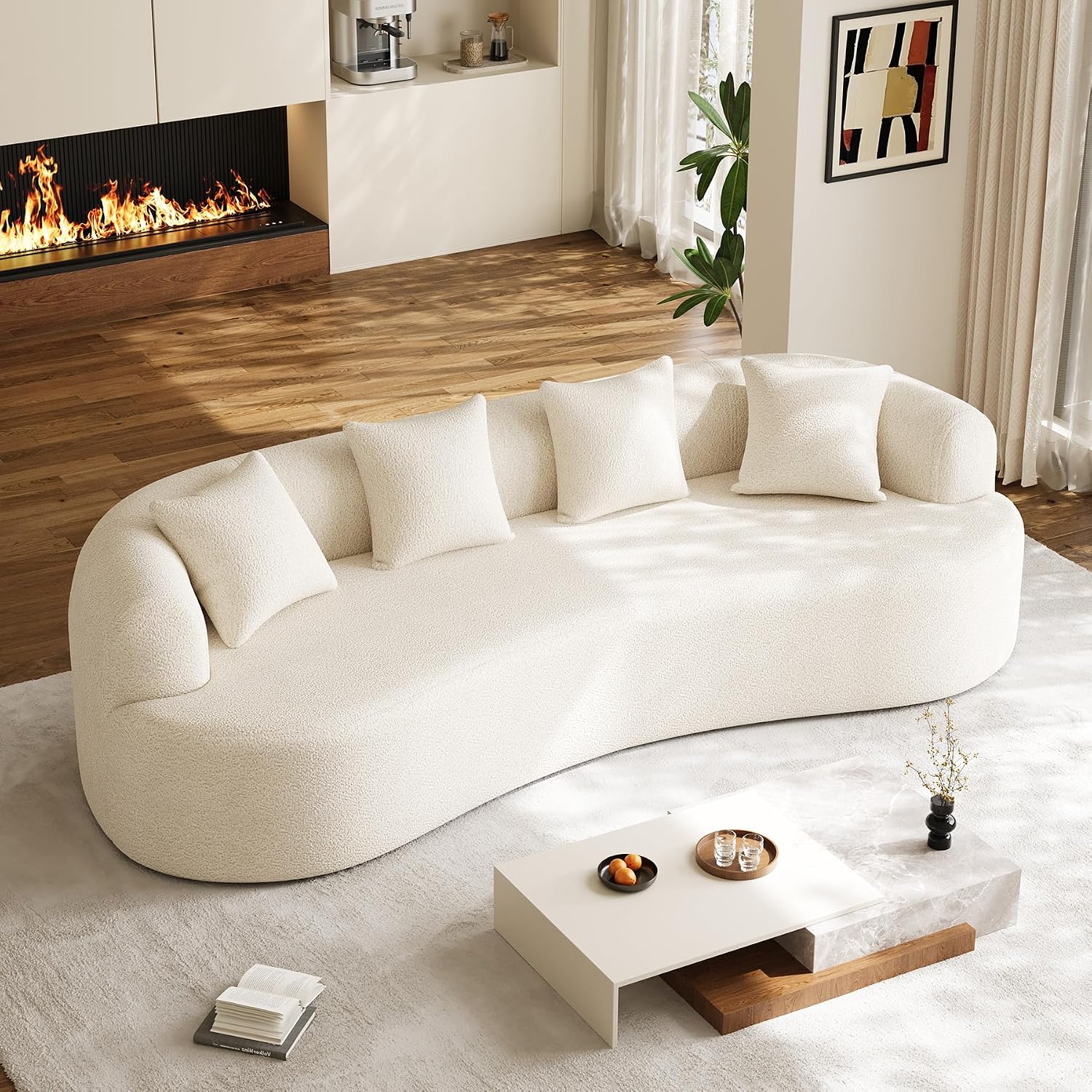 Cream Cloud Curved Sectional Sofa