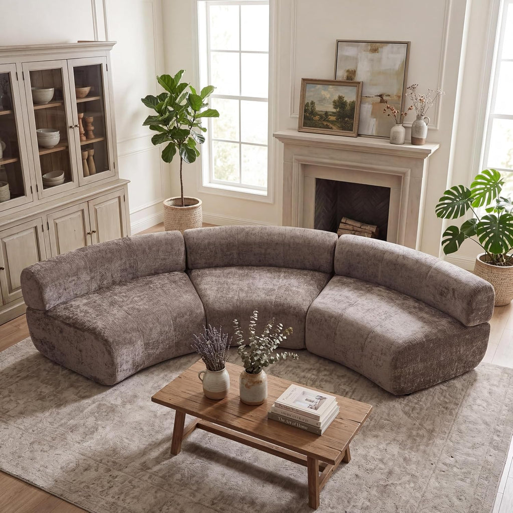 Dark Brown Curved Cloud Sofa