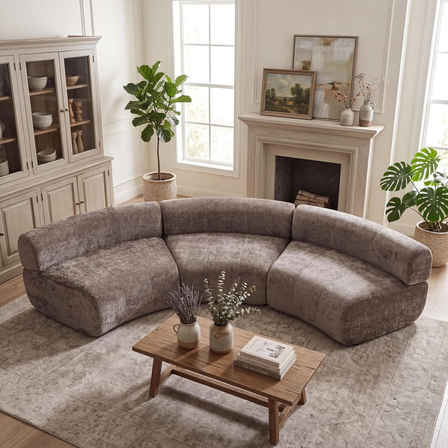 Dark Brown Curved Cloud Sofa