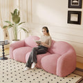 Pink Plush Curved Cloud Sofa